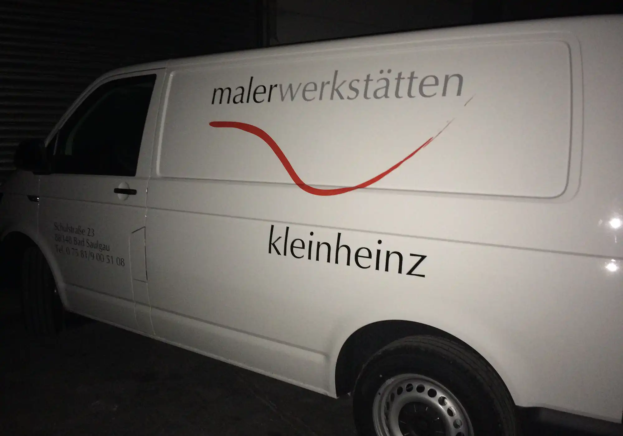 Fahrzeugbeschriftung für die Malerwerkstätten Kleinheinz in Bad Saulgau