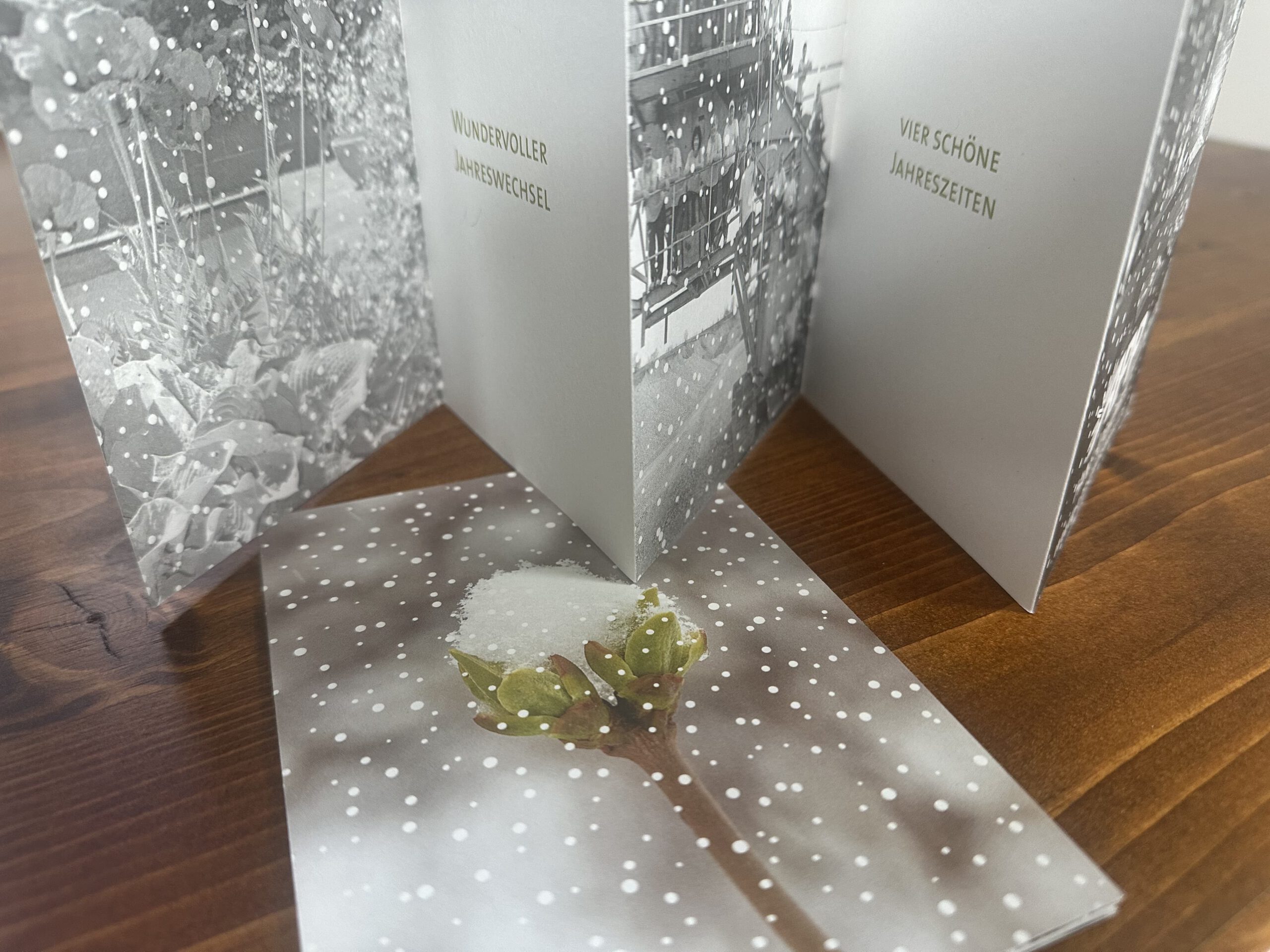 Individuelle Weihnachtskarten Schneefall
