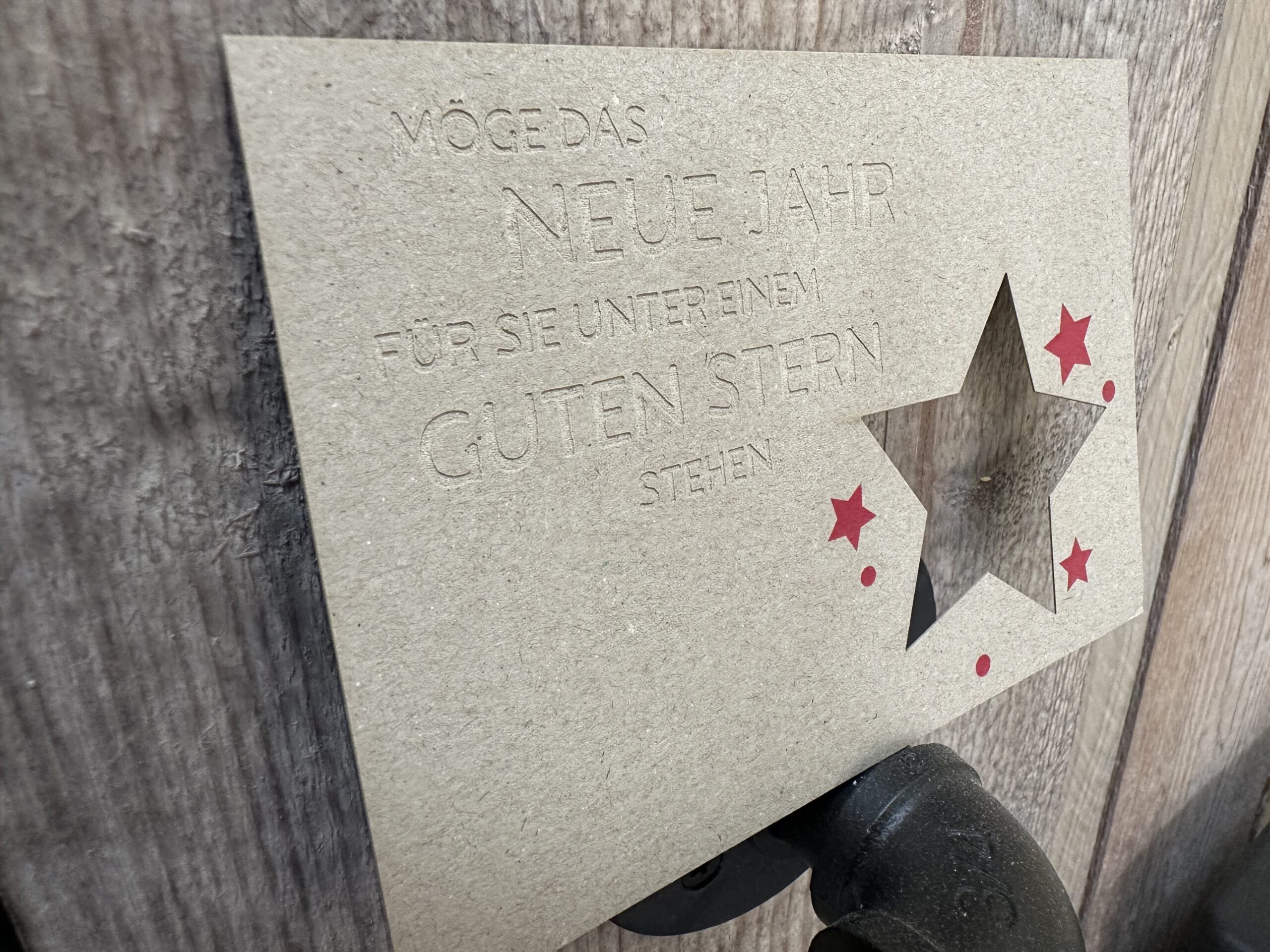 Weihnachtskarte Firmen gelasert und gefräst