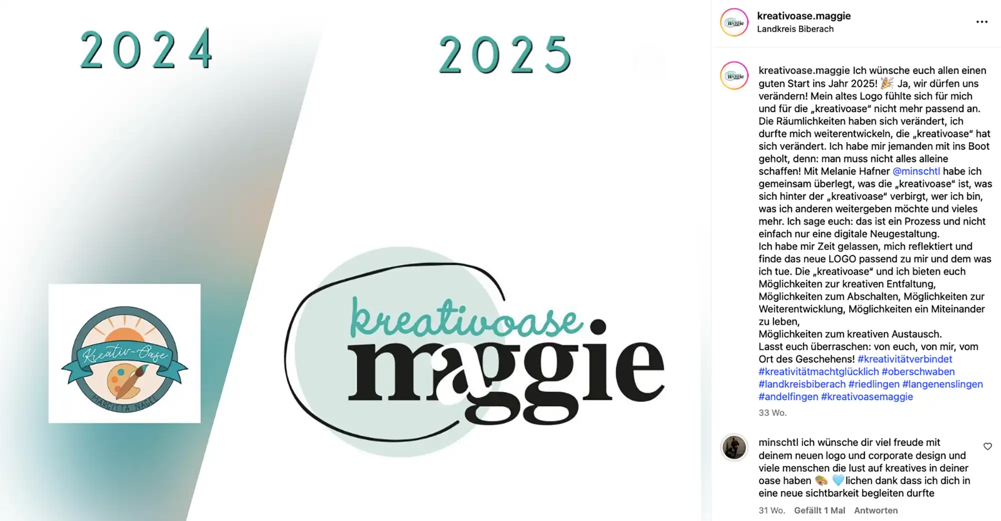 Kundenstimme Maggie für das neue Logo und Design